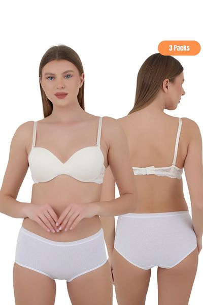 CNT Chiloți pentru femei cu talie înaltă - Set de 3 extra moi (NEGRU, ALB, CULOARE PIELE)
