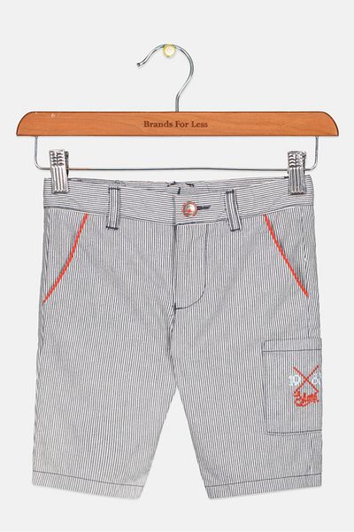 Sergent Major Toddlers Boy Stripe Basic Shorts, Navy