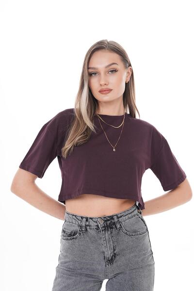 ŞİMAL Γυναικείο κοντό μπλουζάκι με λαιμόκοψη 250024 -