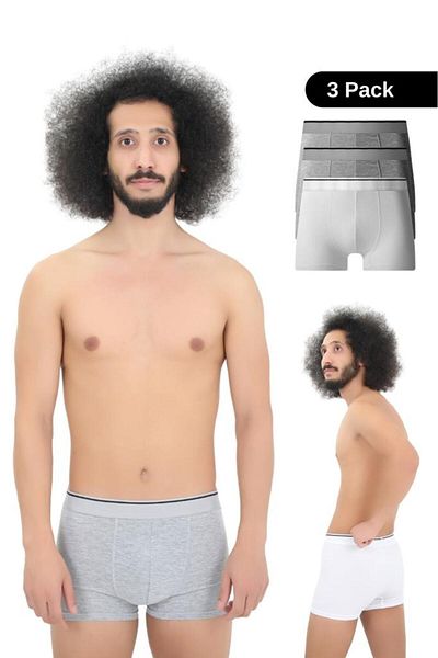 andredimoda Men's 3-Piece Boxer, 1st Class Fabric, Premium Package, Special Design. Plain Lycra Boxer Shorts Dowry Gift