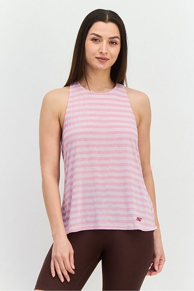 SKECHERS Women Sportswear Fit Short Sleeve Outdoor Tank Top, Pink