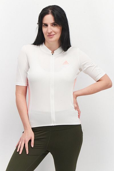 adidas Women Sportwear Fit Brand Logo Jersey Top, White Combo