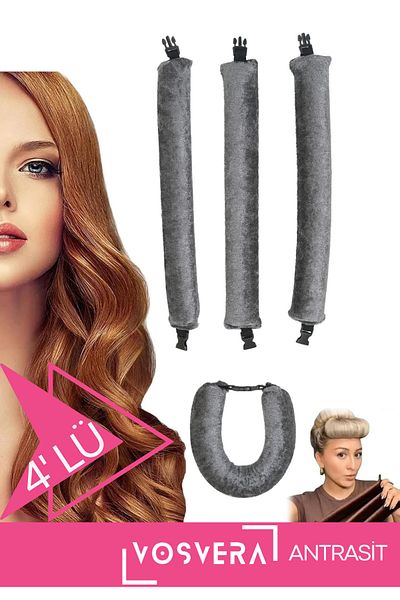 vosvera Velvet Hair Styler - Σάλτσα για μπούκλες μαλλιών χωρίς θερμότητα 4 συσκευασιών