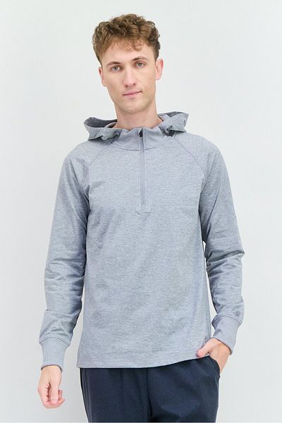 gaiam Men Slim Fit Long Sleeves Training Hoodies, Grey
