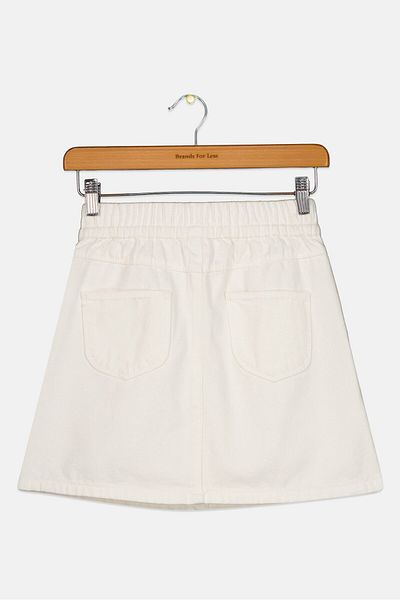 Cool Club Kids Girl Solid Denim Skirt, Off White