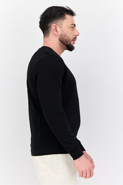 Sorbino Men Crew Neck Solid Long Sleeve Sweatshirts, Black