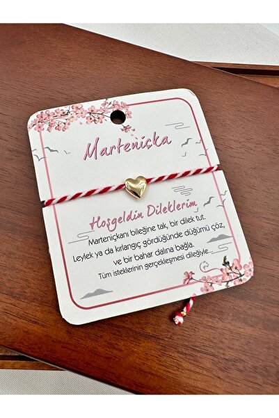Jerie Gold Kalp Detaylı Marteniçka Ayarlanabilir Bileklik