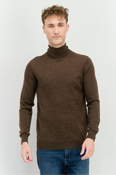 Sorbino Men Mock Neck Long Sleeves Textured Sweater, Brown