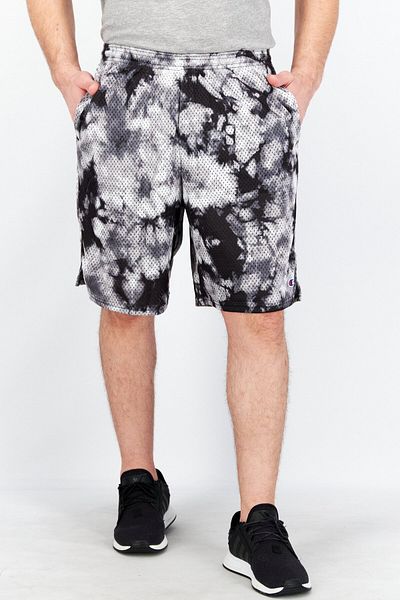 Champion Men Tie Die Basic Shorts, Black/White