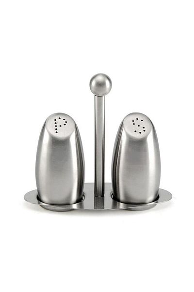 Weather Forecast 3-Piece Matte Steel Spice Rack Set - with Salt, Black Pepper and Stand Cin973