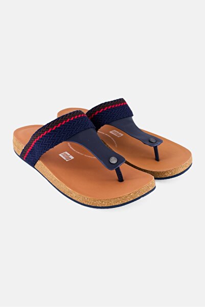 Fitflop صندل رجالي مخطط سهل الارتداء، أزرق داكن