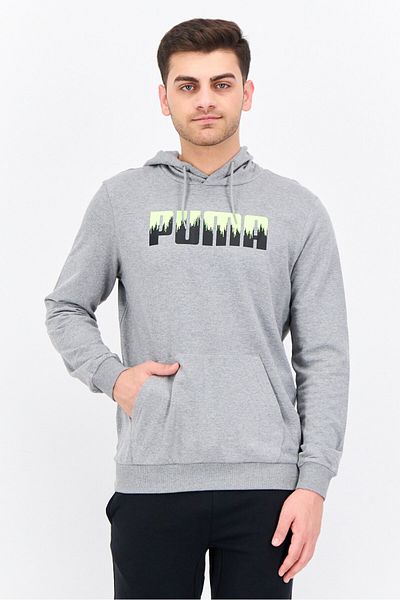 Puma Men Regular Fit Long Sleeve Outdoor Hooded, Grey