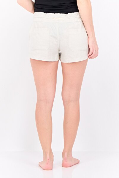 Roxy Women Plain Drawstring Shorts, Beige