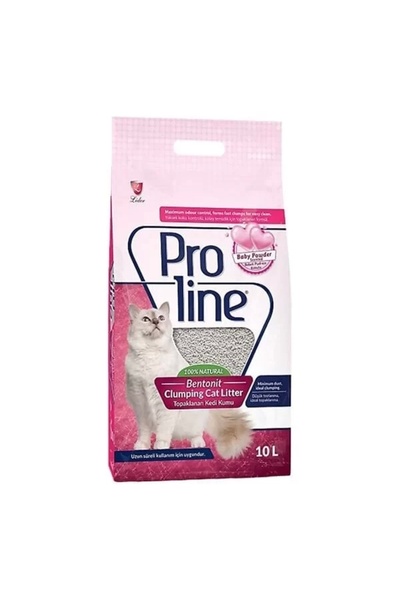 Pro Line Proline Bebek Pudralı Topaklanan Bentonit Kedi Kumu I?nce 10 Lt