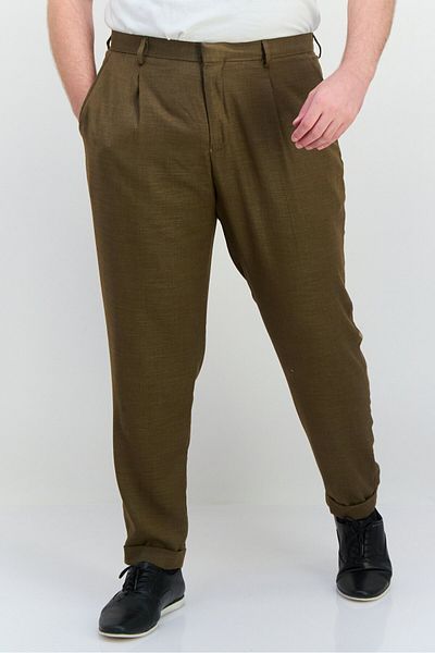 Sorbino Men Regular Fit Textured Straight Leg Pants, Slate Brown