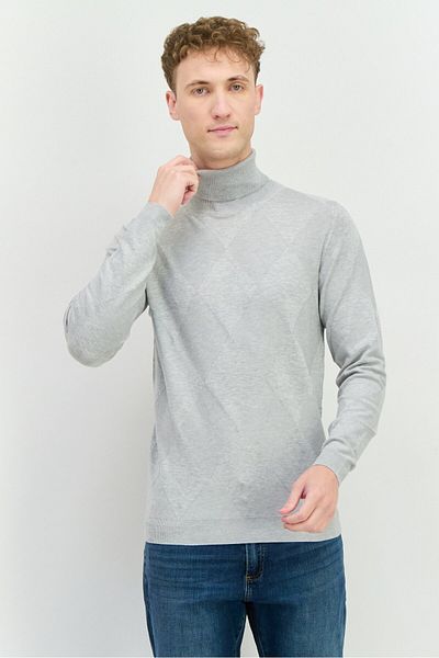 Sorbino Men Mock Neck Long Sleeves Heather Sweatshirt, Grey