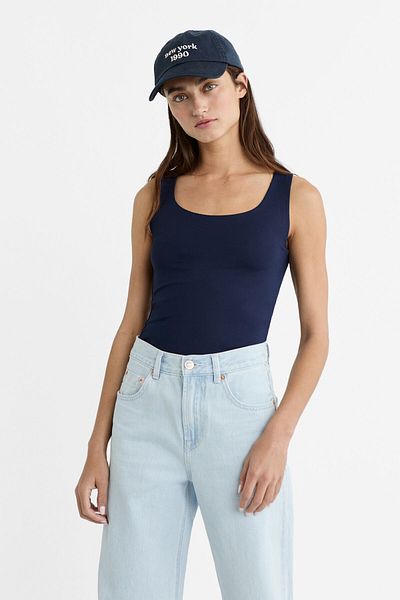 Stradivarius Polyamide tank top with wide straps