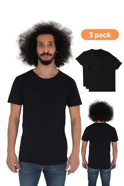 CNT Men's 3-Piece Slim Fit Crew Neck Short Sleeve T-Shirt