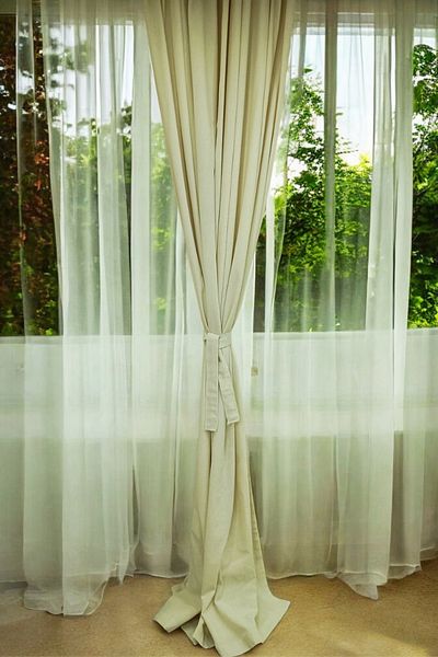 MZN Home 100% Natural Cotton Plain Beige Linen Curtain (En X Size) - Laces Gift