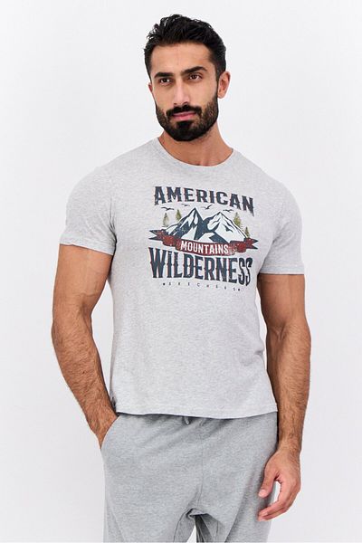 SKECHERS Men Sportswear Fit Short Sleeves Outdoor T-shirt, Light Grey