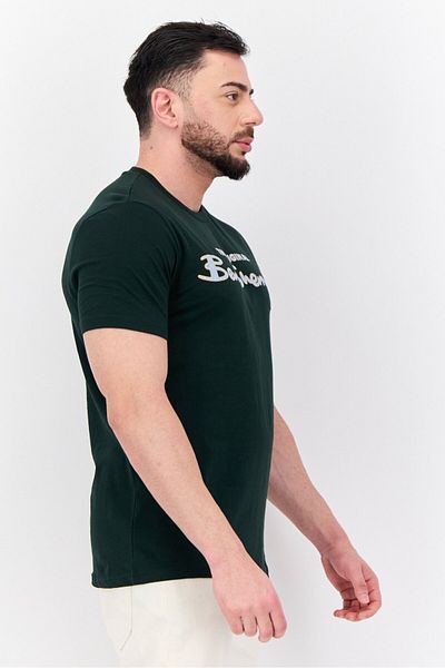 Ben Sherman Men Crew Neck Short Sleeves Brand Logo T-shirt, Green