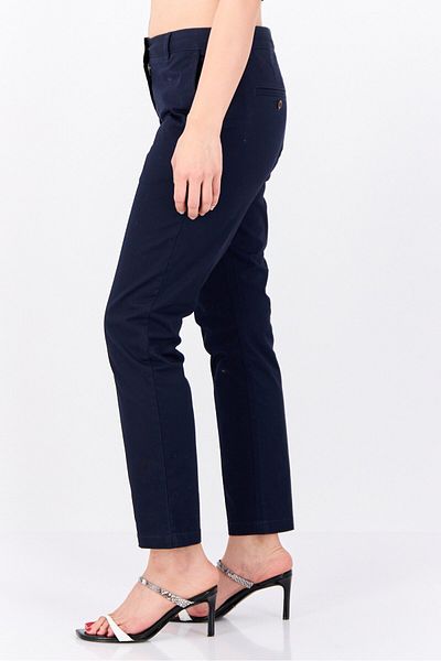 Gant Women Slim Fit Solid Straight Leg Pants, Navy Blue