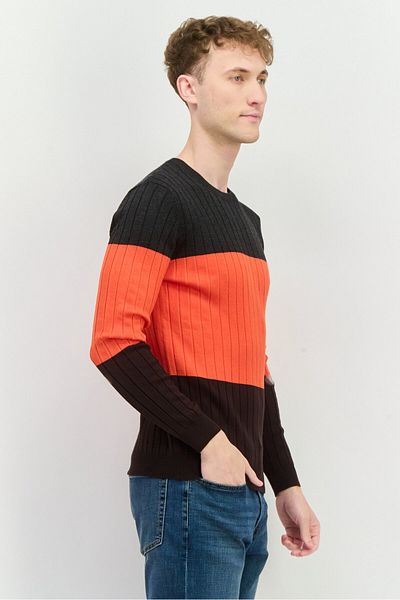 Sorbino Men Crew Neck Textured Long Sleeves Sweatshirt, Red