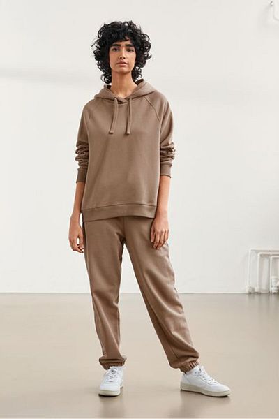 Tchibo Women Hooded Plain Long Sleeves Sweatshirt, Tan