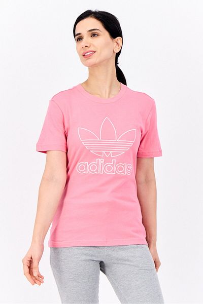 adidas Women Sportswear Fit Short Sleeves Outdoor Top, Pink