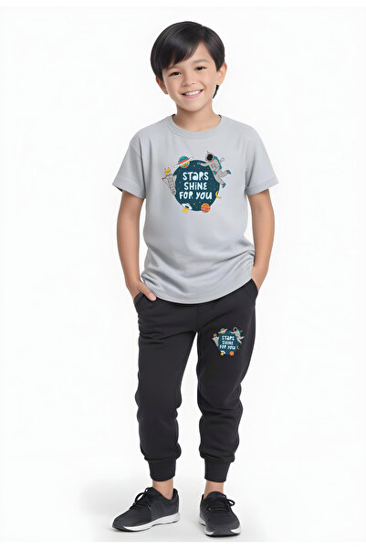 FYK COLLECTİON Astronaut Stars Štampano Majica kratkih rukava za dečake Set g...