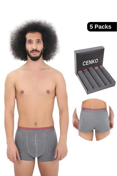 CENKO Men's 5 Pieces Lycra Slim Fit Thin Fabric Economical Boxers in Special Box Suitable for Daily Use