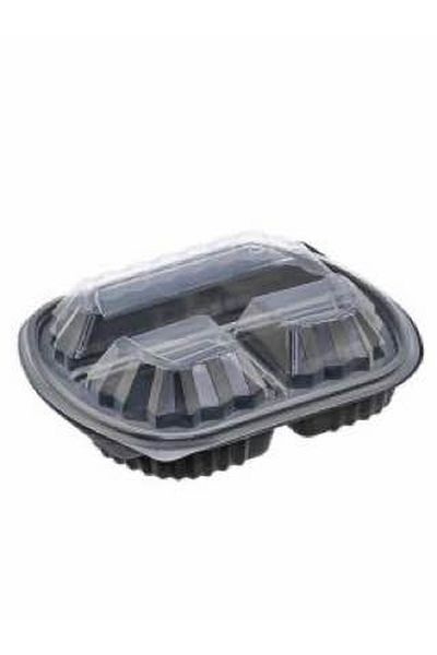 dipack 3-Golü Microwave Food Container, 50 Pieces in a Pack