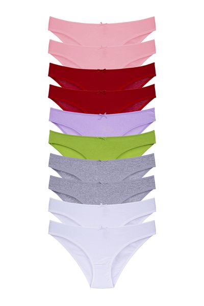Merry Secret's Chiloți slip din 10 bucăți, flexibili, flexibili, din lycra, cu textura moale