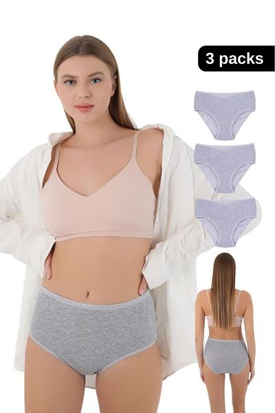 CNT High Waist Ribbed Women's Bato Panties - Pack of 3