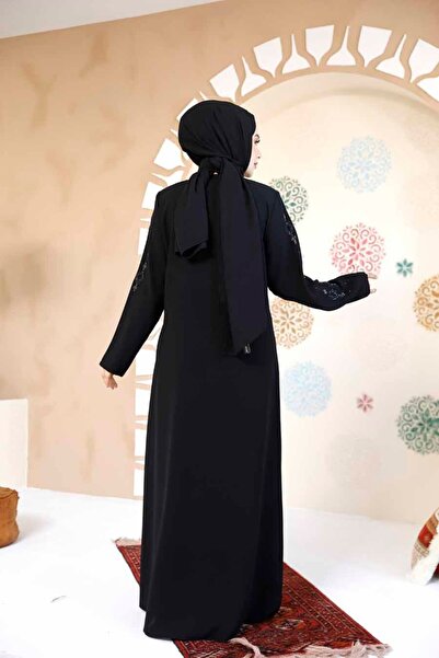 Neva Style Вишитий бісером чорний хіджаб Abaya 61358s
