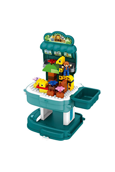 Little Story لعبة حديقة الحيوان مع مجموعة ألعاب المكعبات وحقيبة مدرسية (200 ق...