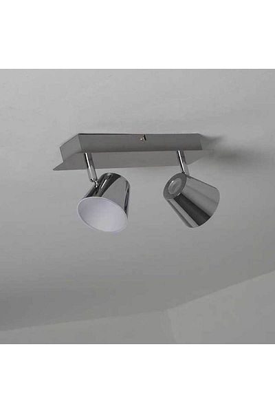 Homelux Double Torsion Led Spotlight, 2X6W, 2X318 Lumens, Metal, Silver