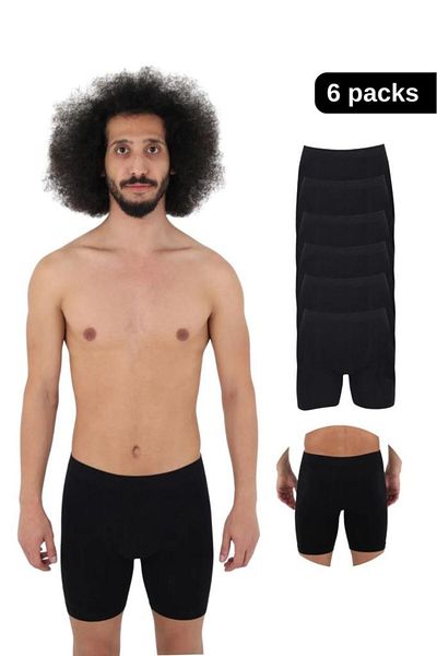 CNT Men's Special Pack of 6 Micro Fiber Flexible Seamless Long Size Boxer