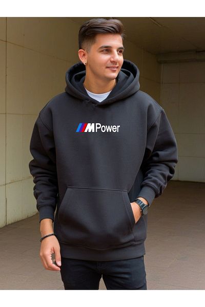 DEEPSENCE Unisex Oversize Black Hooded Sweatshirt - Impover
