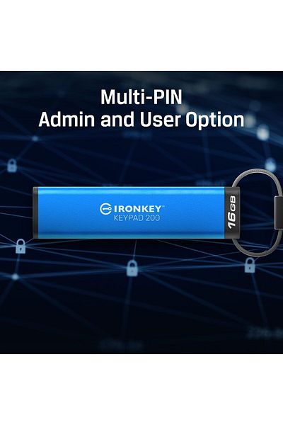 Kingston Ironkey 256Gb Keypad 200, Fips 140-3 Portable Type-C Memory - Ikkp200C/256Gb