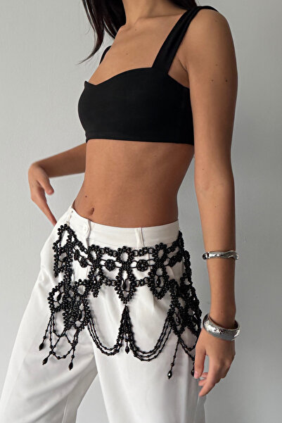 Trend aksesuar İncili Yaka ve Kemer Aksesuarı