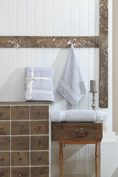 Eponj Home Σετ Πετσέτες Μπάνιου 2 - 90x160cm και 50x90cm DS A.Grey