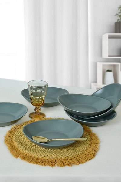 Keramika Matte Light Green Stella Dinner Plate 22 Cm 6 Pieces 324