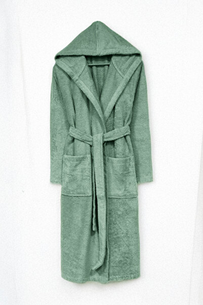 Class Kapüşonlu Bukle Bornoz Unisex Yeşil Ramage