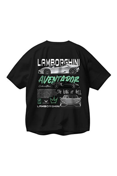 SVART WEAR Evolve Car Lambo tricou cu imprimeu supradimensionat Unisex Negru tricou