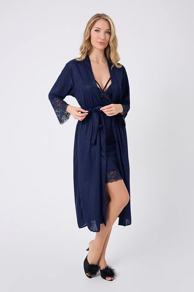 GIONA Luxury Woven Fabric Double Nightgown and Dressing Gown Set