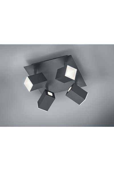 Homelux Spot Lagos, 25X25 Cm, 1 X Smd Led, 6 W, 4X550 Lm, 3000 K, Metal, Matt Black