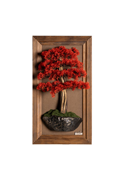 Omnia Concept Timber Bonsai Tablaeu - 6-1 - Masif Ahşap Çerçeveli 3 Boyutlu Y...