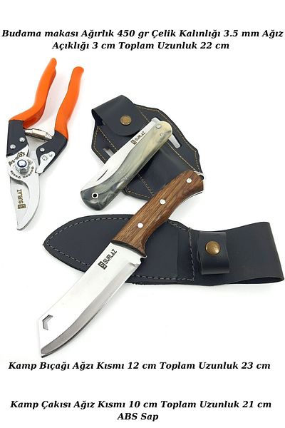 SürLaz Pro Pruning Shears Set of 3 Camping Knife Knife Set