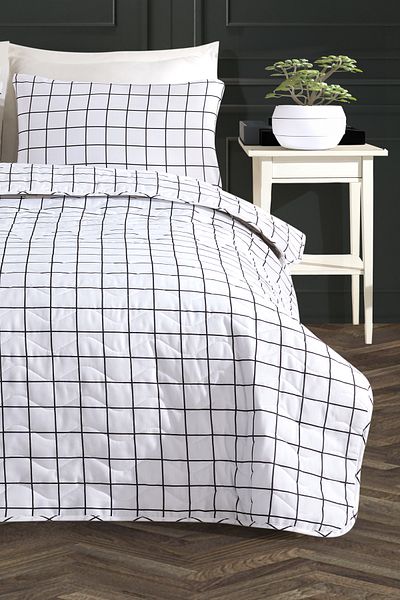 Eponj Home Double Quilted Bedspread Set - Artus Black